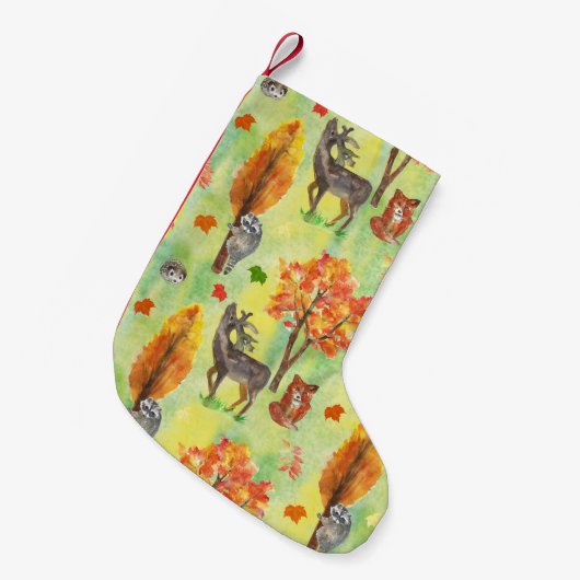 Waterverf van bossen kleine kerstsok (Voorkant (Hangend))