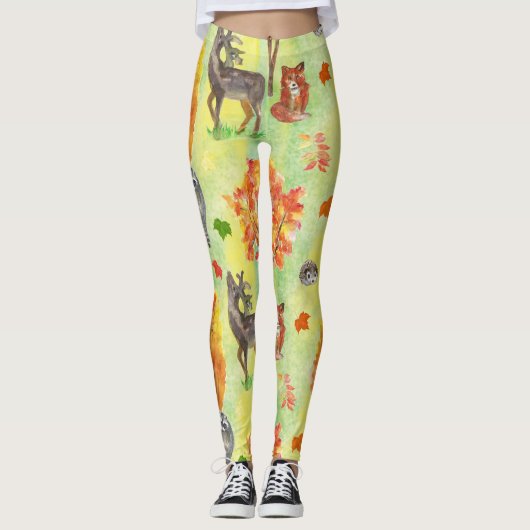 Waterverf van bossen leggings (Voorkant)