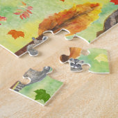 Waterverf van bossen legpuzzel (Zijkant)