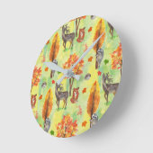 Waterverf van bossen ronde klok (Hoek)