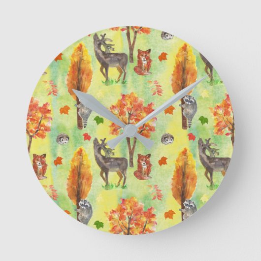 Waterverf van bossen ronde klok (Voorkant)