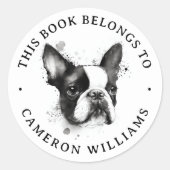 Waterverf van Boston Ronde Sticker (Voorkant)