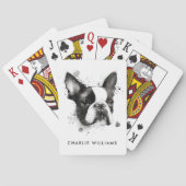 Waterverf van Boston verschrikkelijk zwart-wit Pokerkaarten (Achterkant)