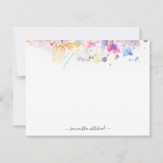 Waterverf van botanische elastische pasta's notitiekaartje (Voorkant)