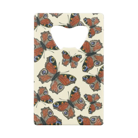 Waterverf van botervliegen creditkaart flessenopener (Achterkant)