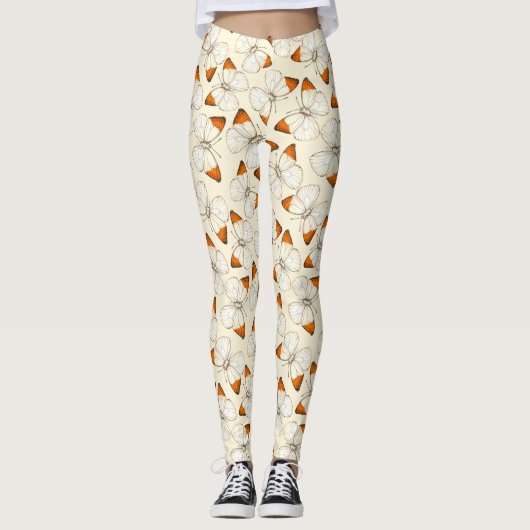 Waterverf van botervliegen leggings (Voorkant)