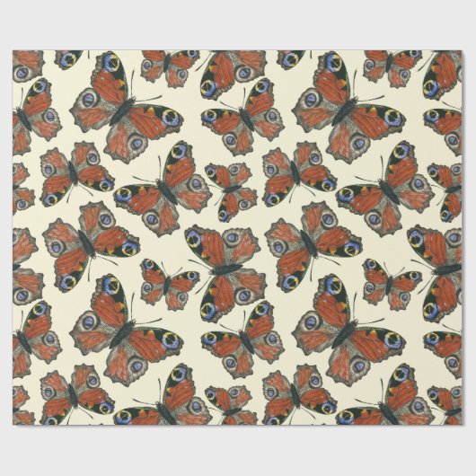 Waterverf van botervliegen met omhulling van papie cadeaupapier (Vlak)