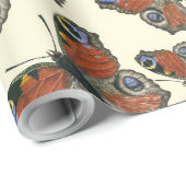 Waterverf van botervliegen met omhulling van papie cadeaupapier (Rol Hoek)