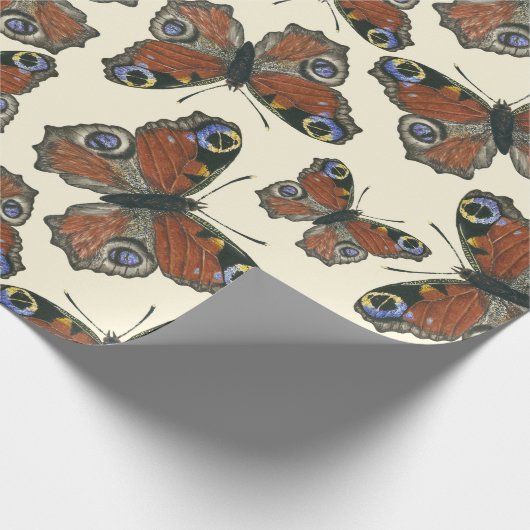 Waterverf van botervliegen met omhulling van papie cadeaupapier (Hoek)