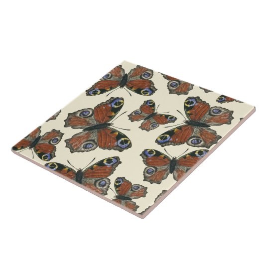 Waterverf van botervliegen tegeltje (Zijkant)