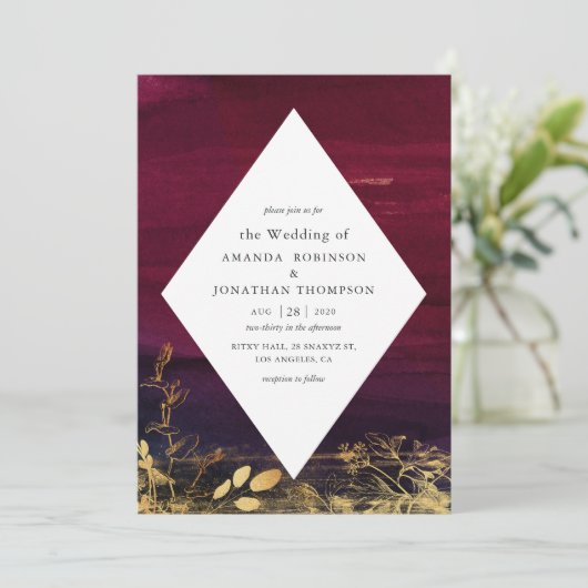 Waterverf van Bourgogne en gouden was Kaart (Staand voorkant)