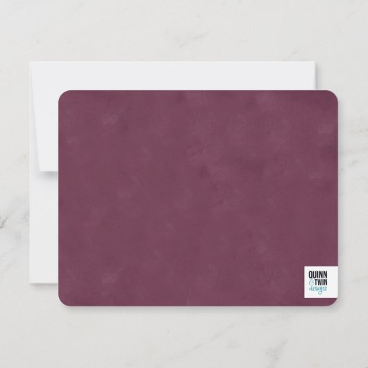 Waterverf van Bourgogne en peach Floral Notitiekaartje (Achterkant)