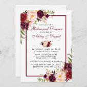 Waterverf van Bourgogne Floral repesal Dinner W Kaart (Voorkant / Achterkant)