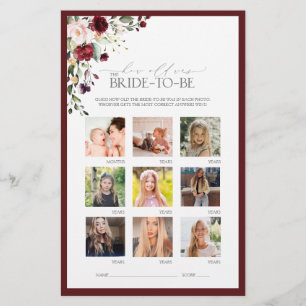 Waterverf van Bourgogne Floral Vrijgezellenfeest