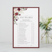 Waterverf van Bourgogne Floral Vrijgezellenfeest (Staand voorkant)