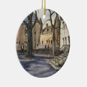 Waterverf van Brugge België op zondag Keramisch Ornament (Rechts)