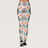 Waterverf van bruin en turquoise - ventilator leggings (Achterkant)