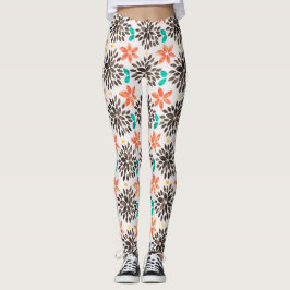 Waterverf van bruin en turquoise - ventilator leggings