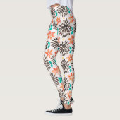 Waterverf van bruin en turquoise - ventilator leggings (Links)