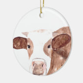 Waterverf van bruine koe dierlijke natuur boerderi keramisch ornament (Links)