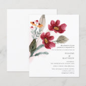 Waterverf van budget Rustic Burgundy Floral Weddin (Voorkant / Achterkant)