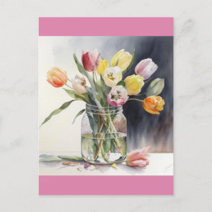 Waterverf van buisjes briefkaart