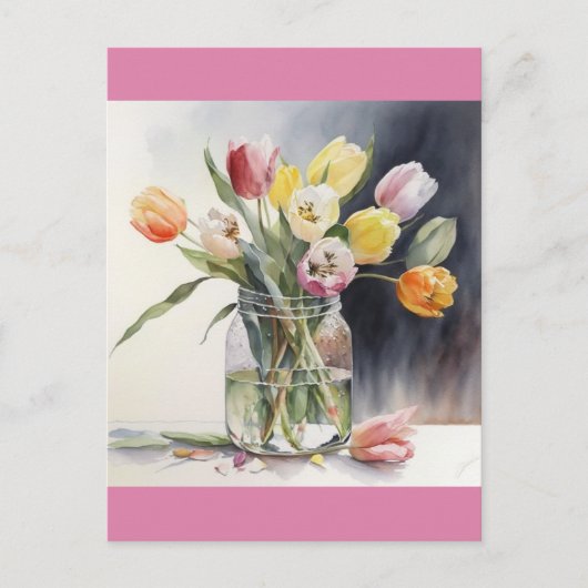 Waterverf van buisjes briefkaart (Voorkant)