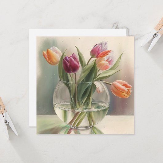 Waterverf van buisjes kaart (Voorkant / Achterkant in situ)