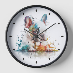 Waterverf van Bulldog Puppy Frenchie Art