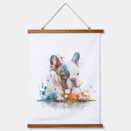 Waterverf van Bulldog Puppy Frenchie Art Hangend Wandkleed
