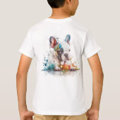Waterverf van Bulldog Puppy Frenchie Art T-shirt (Achterkant)