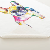 Waterverf van bulledog met mantel voor Hondenliefh Sherpa Deken (3/4)