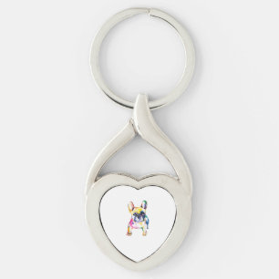 Waterverf van bulledog met mantel voor Hondenliefh Sleutelhanger
