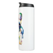 Waterverf van bulledog met mantel voor Hondenliefh Thermosbeker (Geroteerd rechts)