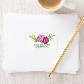 Waterverf van Burgundy Peonies Adresetiketten Etiket (Insitu)