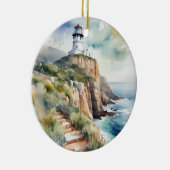 Waterverf van Cape Point in Kaapstad, Zuid-Afrika Keramisch Ornament (Rechts)