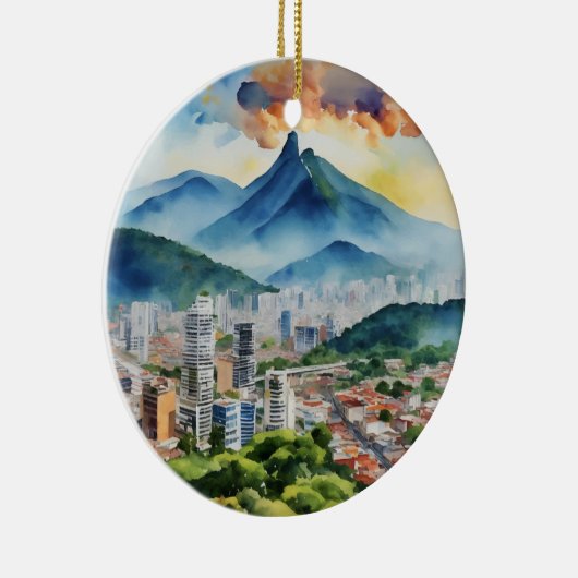 Waterverf van Caracas Venezuela Keramisch Ornament (Rechts)