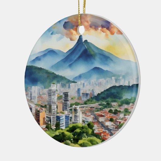 Waterverf van Caracas Venezuela Keramisch Ornament (Links)