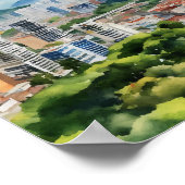 Waterverf van Caracas Venezuela Poster (Hoek)