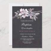 Waterverf van Chalkboard Floral Baptism Kaart (Voorkant)