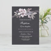 Waterverf van Chalkboard Floral Baptism Kaart (Staand voorkant)