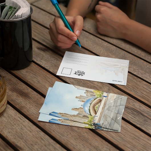 Waterverf van Chicago Bean Kaart