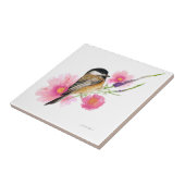 Waterverf van Chickadee Black Tegeltje (Zijkant)
