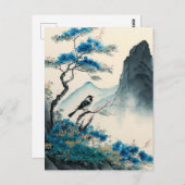 Waterverf van Chinese pushschilderlandschap Briefkaart (Voorkant / Achterkant)