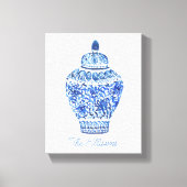 Waterverf van Chinoiserie Ginger Jar Canvas Afdruk (Voorkant)