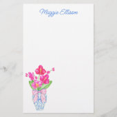 Waterverf van Chinoiserie Ginger Jar Orchid Briefpapier (Voorkant)