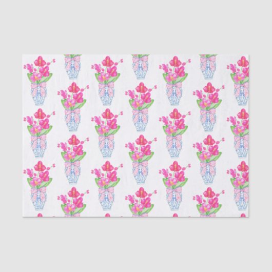 Waterverf van Chinoiserie Ginger Jar Tissuepapier (Voorkant)