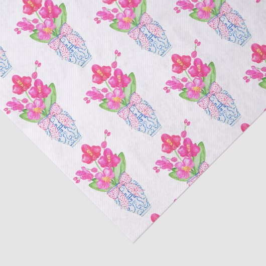 Waterverf van Chinoiserie Ginger Jar Tissuepapier (Detail)