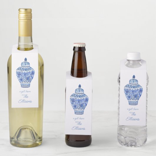 Waterverf van Chinoiserie Ginger Jar Vase Flessenhanger (In situ)