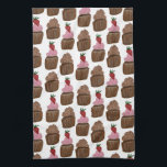 Waterverf van chocolade-chocolade theedoek<br><div class="desc">Decoreer je keuken met deze leuke cupcakes patroonkeukenhanddoek. Het maakt een geweldig huishouden of bruiloft cadeau! U kunt het aanpassen en tekst ook toevoegen. Bekijk mijn winkel voor veel meer kleuren en patronen!</div>